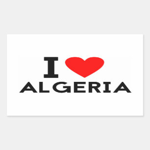 i Liebe algerisches Land - Herzsymbol Rechteckiger Aufkleber
