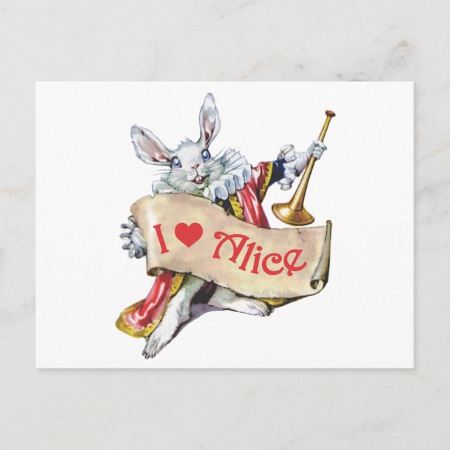 I LIEBE ALICE IM WUNDERLAND POSTKARTE (Vorderseite)