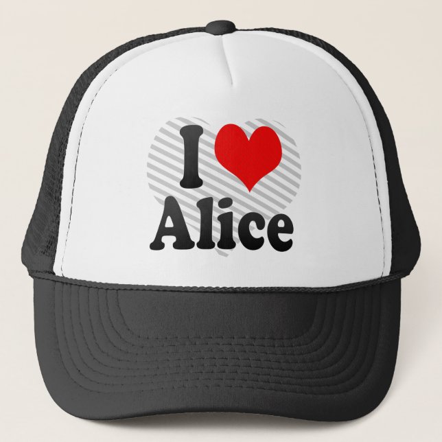 I Liebe Alice Truckerkappe (Vorderseite)
