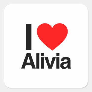 i Liebe alivia Quadratischer Aufkleber