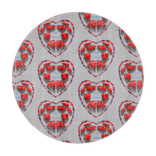 i Liebe alle roten Herzen im Herzen, Satz Schneidebrett