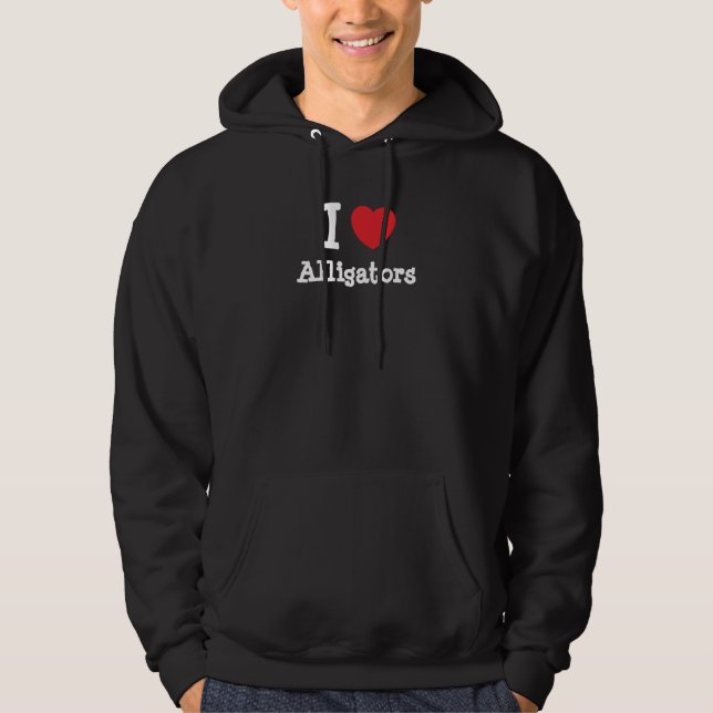 I Liebe Alligatoren Herz maßgeschneidert personali Hoodie (Vorderseite)