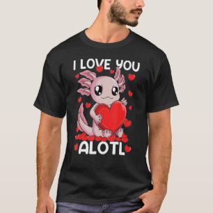I Liebe Alotl Axolotl Valentine Day Heart Girls W T-Shirt