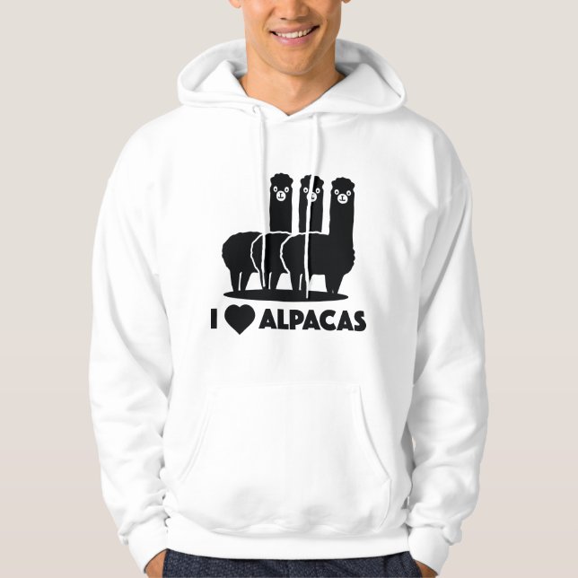 I Liebe Alpacas Hoodie (Vorderseite)