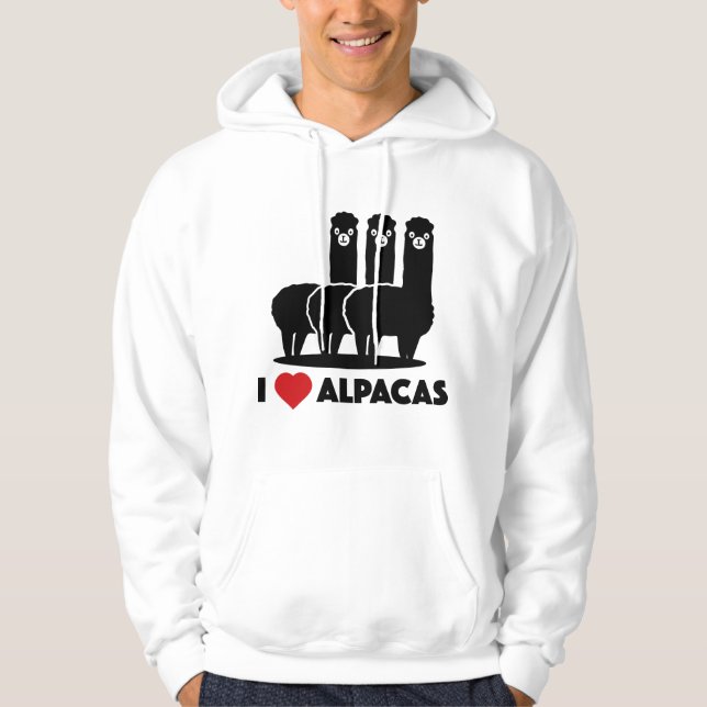 I Liebe Alpacas Hoodie (Vorderseite)