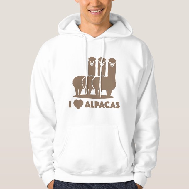I Liebe Alpacas Hoodie (Vorderseite)