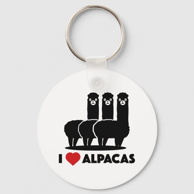 I Liebe Alpacas Schlüsselanhänger (Vorderseite)