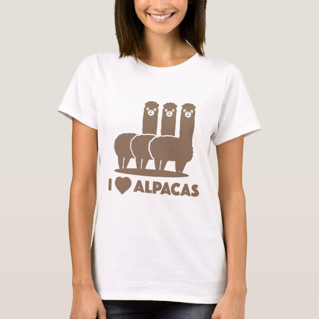 I Liebe Alpacas T-Shirt (Vorderseite)