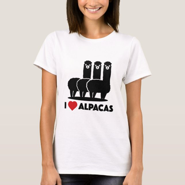 I Liebe Alpacas T-Shirt (Vorderseite)