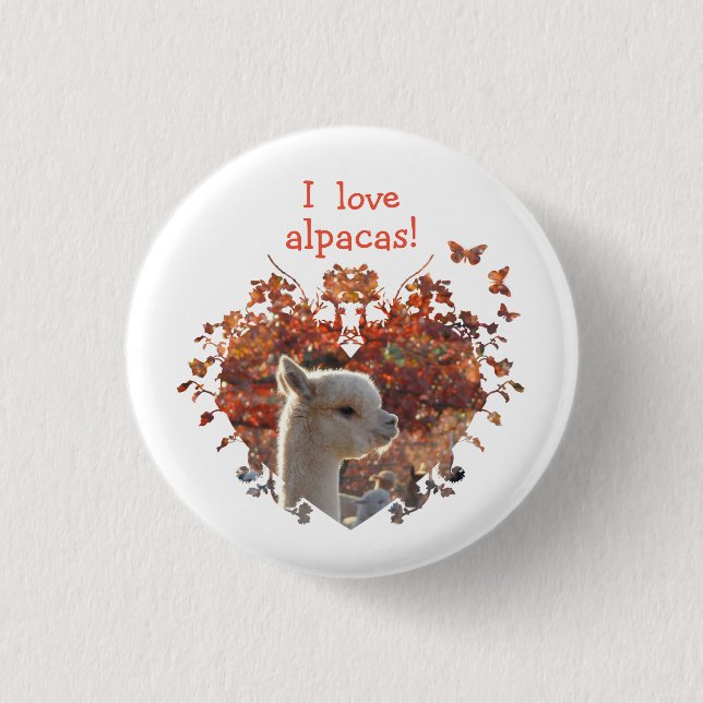 I Liebe-Alpaka-Knopf Button (Vorderseite)