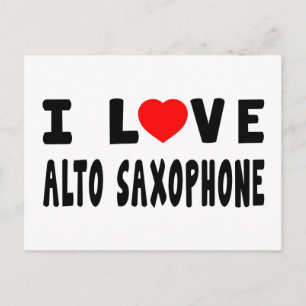 I Liebe Alto Saxophon Postkarte