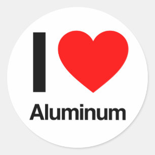 i Liebe Aluminium Runder Aufkleber
