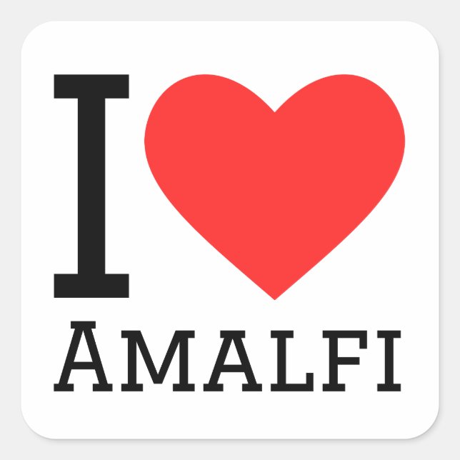 I Liebe Amalfi Quadratischer Aufkleber (Vorderseite)