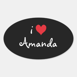 I Liebe Amanda Ovaler Aufkleber