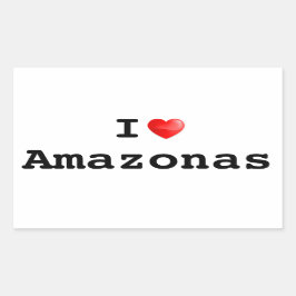 I Liebe Amazonas Rechteckiger Aufkleber