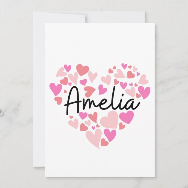 I Liebe Amelia Dankeskarte (Vorderseite)