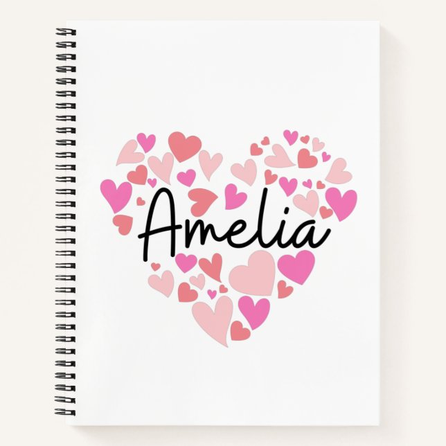 I Liebe Amelia Notizbuch (Vorderseite)