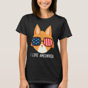 I Liebe Ameowrica American Orange Tabby Cat T-Shirt