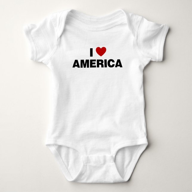 I Liebe America Baby Bodysuit Baby Strampler (Vorderseite)
