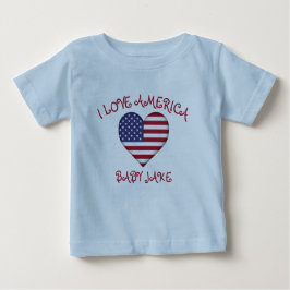 I Liebe America Flag hinzufügen Babyname Baby T-shirt
