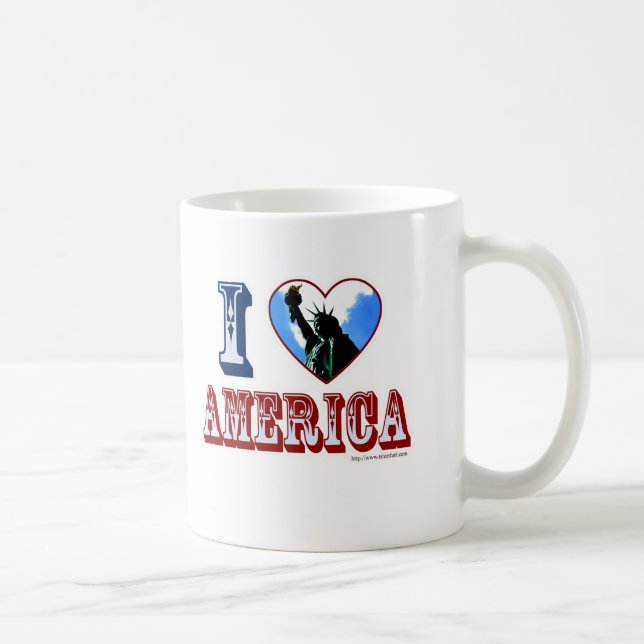 I Liebe America Heart Liberty Logo Art Fun Kaffeetasse (Rechts)