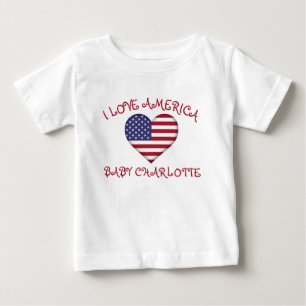 I Liebe America Herbstflagge für Baby T-shirt