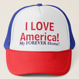 I Liebe America Red White Blue Hat Truckerkappe
