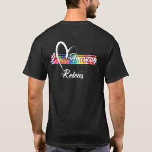 I Liebe American Robins Gefärbte Krawatte Cool Vin T-Shirt