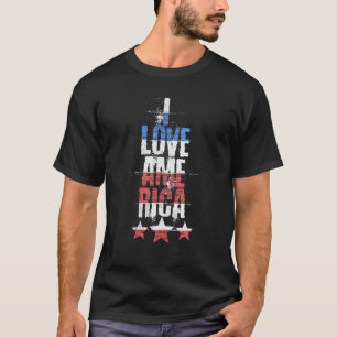 I Liebe Amerika 4. Juli Unabhängigkeit USA Flagge  T-Shirt