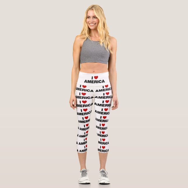 I Liebe Amerika Capri Leggings (Vorderseite)
