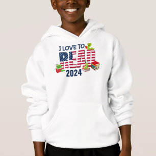 I LIEBE, "Amerika Flag 2024" ZU LESEN Hoodie