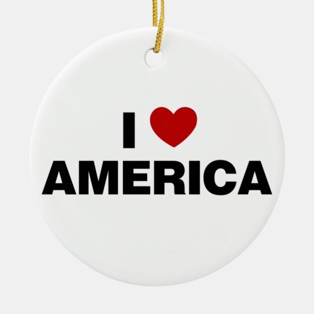 I Liebe Amerika Keramik Ornament (Vorne)