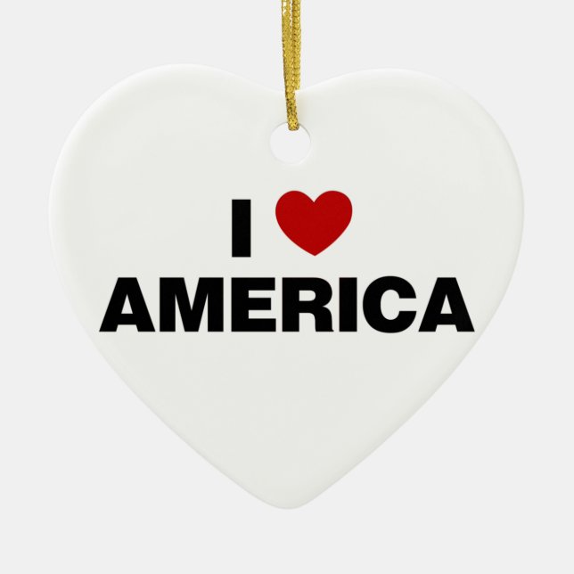 I Liebe Amerika Keramik Ornament (Vorne)