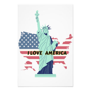 I Liebe Amerika - Liberty & Pride T - Shirt Fotodruck