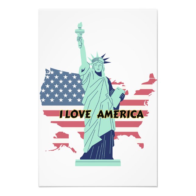 I Liebe Amerika - Liberty & Pride T - Shirt Fotodruck (Vorne)