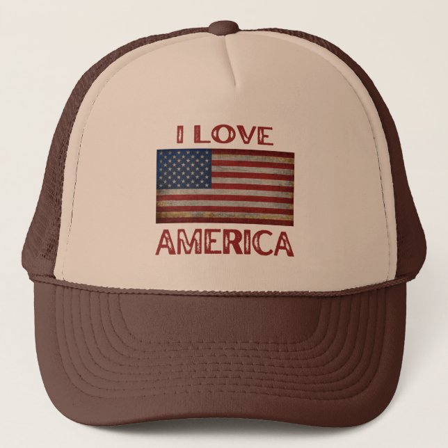 I LIEBE AMERIKA TRUCKERKAPPE (Vorderseite)