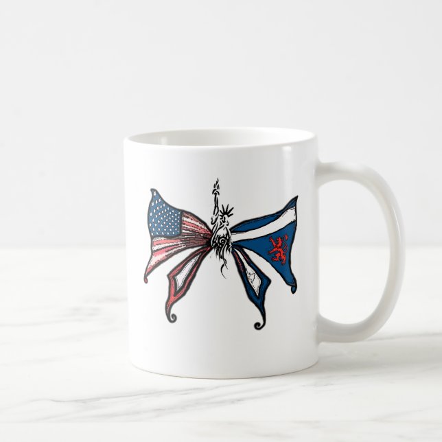I Liebe Amerika und Schottland!! Tasse (Rechts)