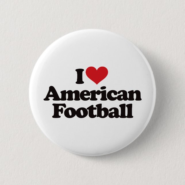 I Liebe-amerikanischer Fußball Button (Vorderseite)