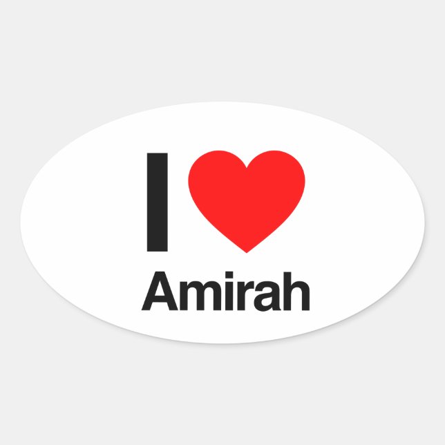 i Liebe amirah Ovaler Aufkleber (Vorderseite)