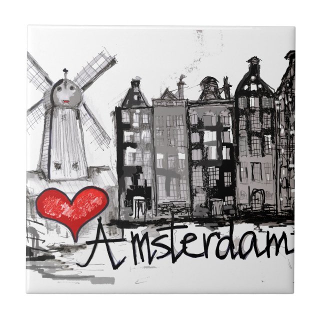I Liebe Amsterdam Fliese (Vorderseite)