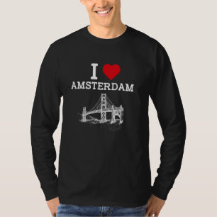 I Liebe Amsterdam Funny Bridge Gag Joke Prank Land T-Shirt
