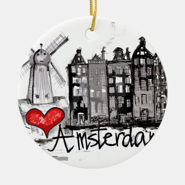 I Liebe Amsterdam Keramikornament (Vorne)