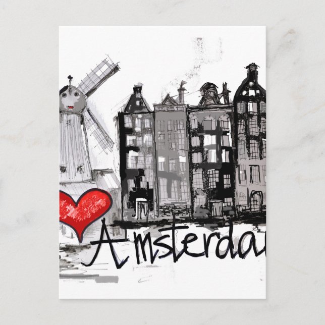 I Liebe Amsterdam Postkarte (Vorderseite)