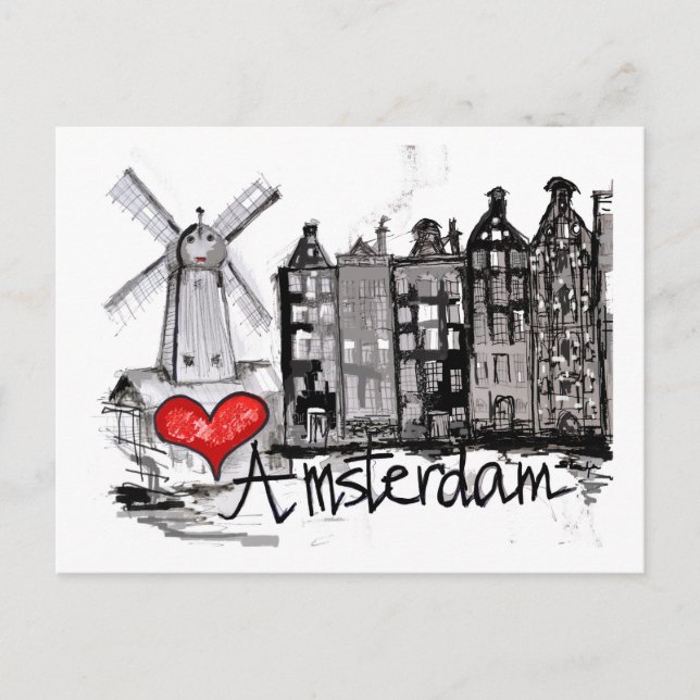 I Liebe Amsterdam Postkarte (Vorderseite)