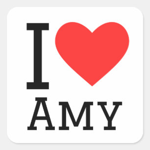 I Liebe Amy Quadratischer Aufkleber