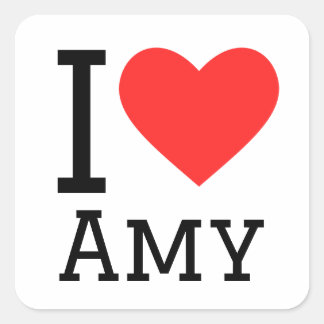 I Liebe Amy Quadratischer Aufkleber