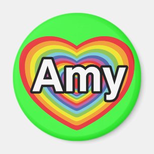 I Liebe Amy, Regenbogenherz Magnet