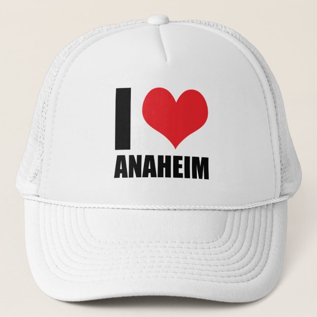 I Liebe Anaheim Truckerkappe (Vorderseite)