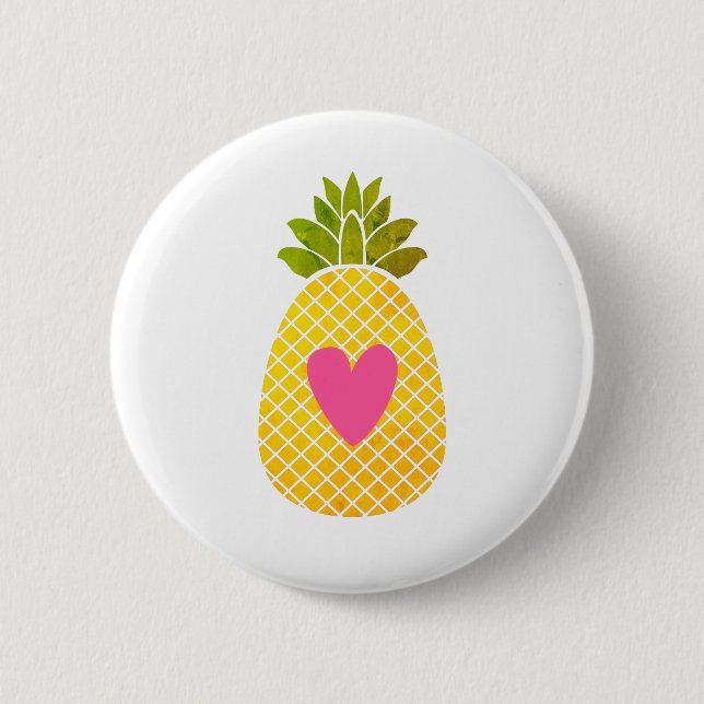 I Liebe Ananas Button (Vorderseite)