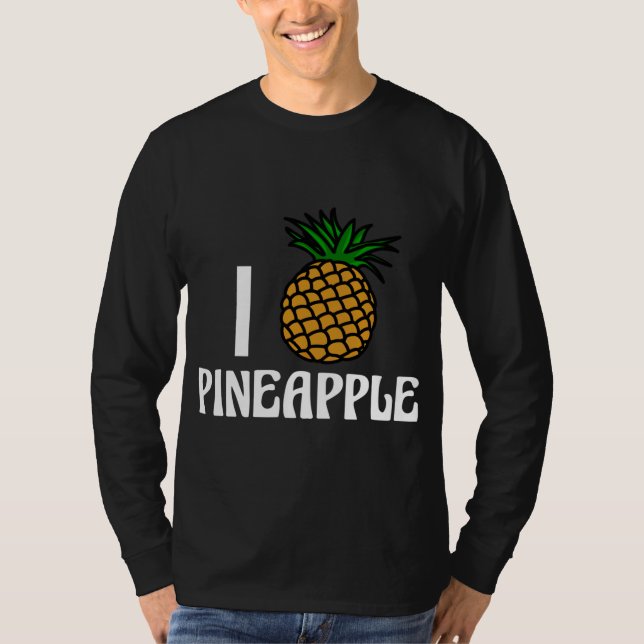 I Liebe Ananas Niedliches Obst T-Shirt (Vorderseite)